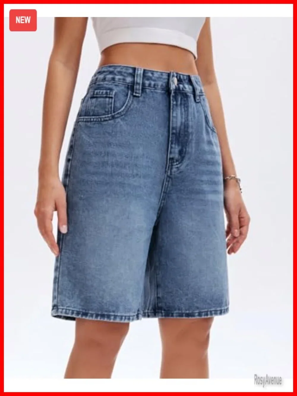 High Waisted Wide Leg Denim Shorts Y2K Baggy Bermuda Shorts
